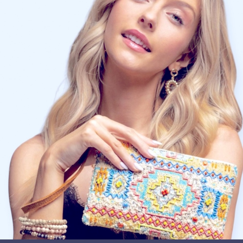 Mykonos Hand Crafted Beaded Wristlet!